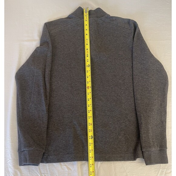 Hugo Boss Men’s Sz L 1/4 Zip Pullover Sweater Gray Cotton Casual Classic EUC - Picture 10 of 14